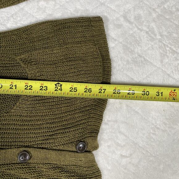 Denim & Supply Ralph Lauren Linen Blend Cardigan Open Knit Olive Green Women's M - Picture 6 of 7